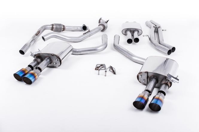 Hovedbilde  Cat Back Resonated with Quad GT-90 Burnt Titanium Trims EC Appr