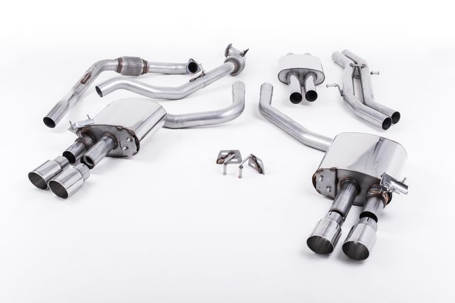 Hovedbilde Cat Back Resonated with Quad GT-90 Polished Trims EC Approved