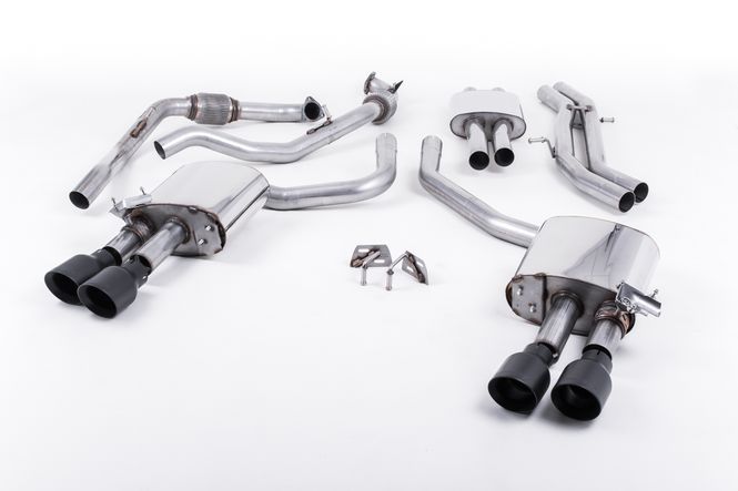Hovedbilde Cat Back Resonated with Quad GT-100 Cerakote Trims EC Approved 
