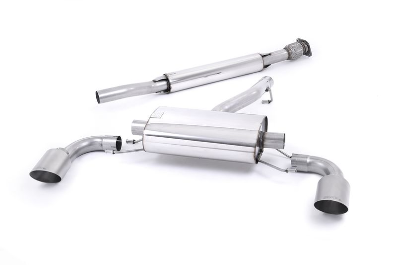 Secondary Cat-back Resonated. Brushed Titanium Tips. EC-Approved