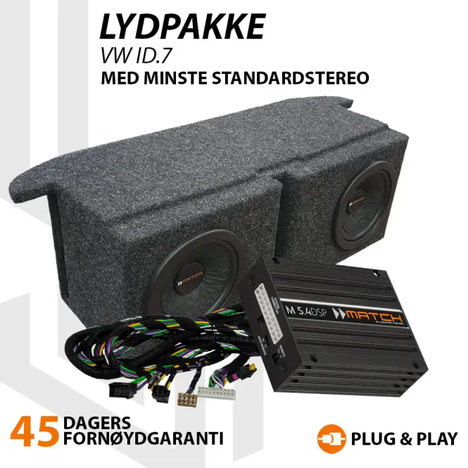 Hovedbilde Match Lydoppgraderingspakke VW ID.7 Lydpakke med 2x6,5`` basskasse og DSP-forsterker til VW ID.7 med minste standard ...