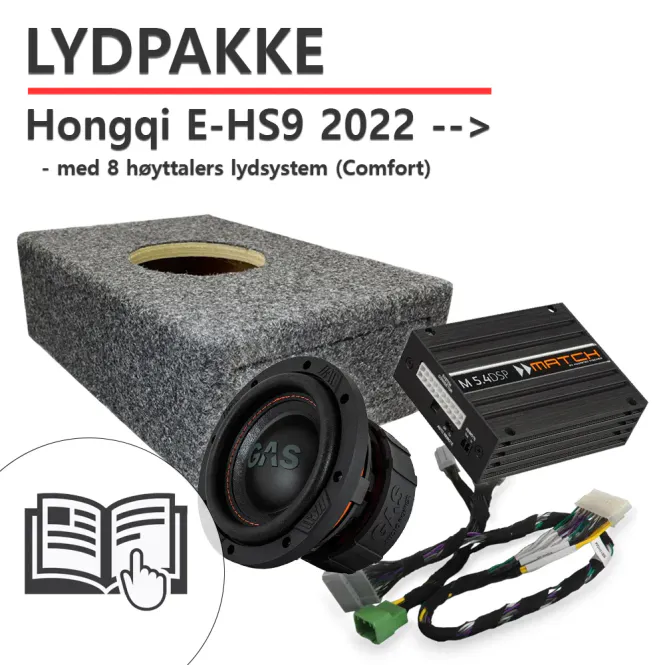 Hovedbilde Match lydoppgraderingspakke Hongqi E-HS9 - 8 høyttalere Plug and