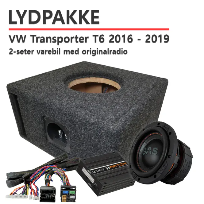 Hovedbilde Match Lydoppgraderingspakke VW Transporter T6 2 seter varebil