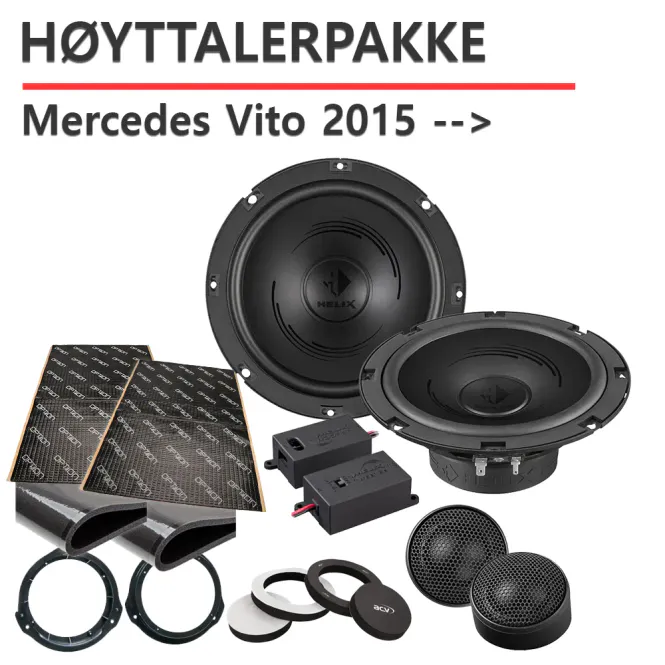 Hovedbilde Høyttalerpakke Mercedes Vito Komplett høyttalerpakke til Mercede