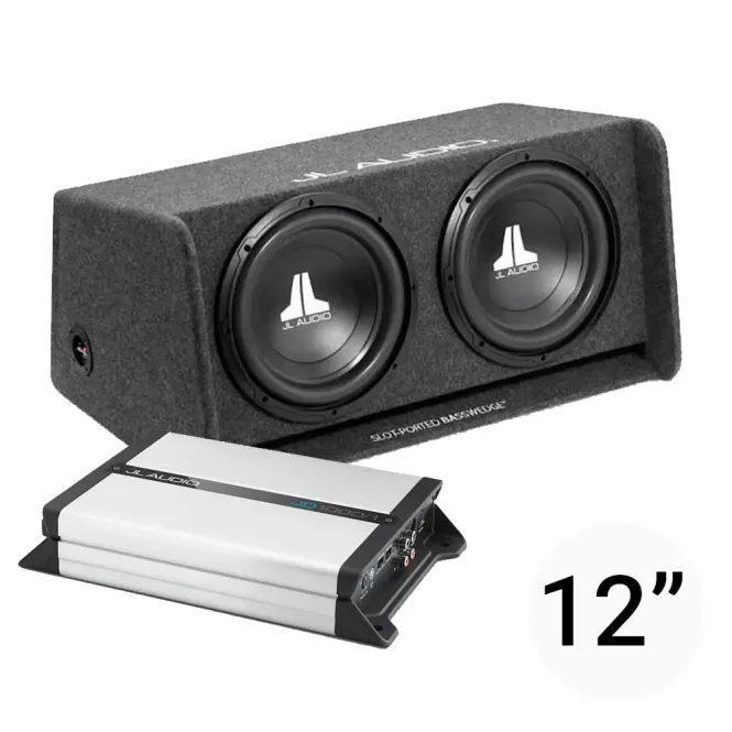 Hovedbilde JL Audio 2x12`` basspakke Basspakke med 2x12`` kasse og forsterker på 1000W RMS
