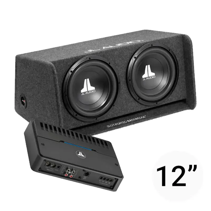 JL Audio 2x12`` basspakke Basspakke med 2x12`` kasse og forsterker på 500W RMS