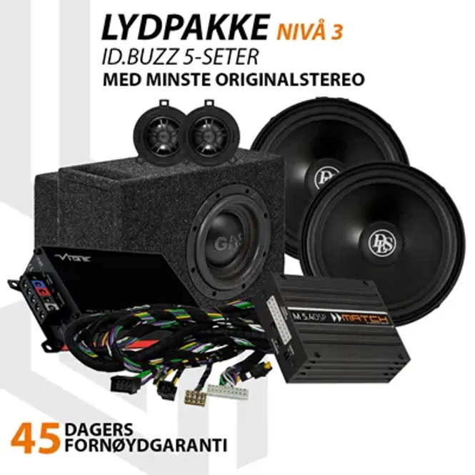 Hovedbilde Match Lydoppgraderingspakke VW ID.Buzz 5 og 7-seter Nivå 3 - DSP