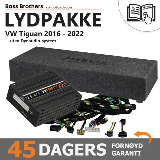 Hovedbilde Match Lydoppgraderingspakke VW Tiguan Lydpakke for VW Tiguan 2016 - 2022. 100% Plug and play
