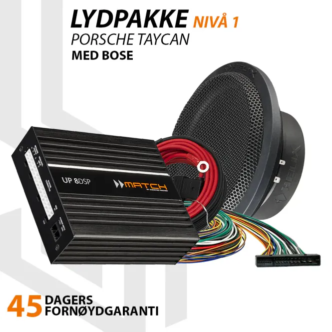 Hovedbilde Match Lydoppgraderingspakke Porsche Taycan - Nivå 1 Nivå 1 lydoppgraderingspakke til Porsche Taycan 2020--> m/BOSE