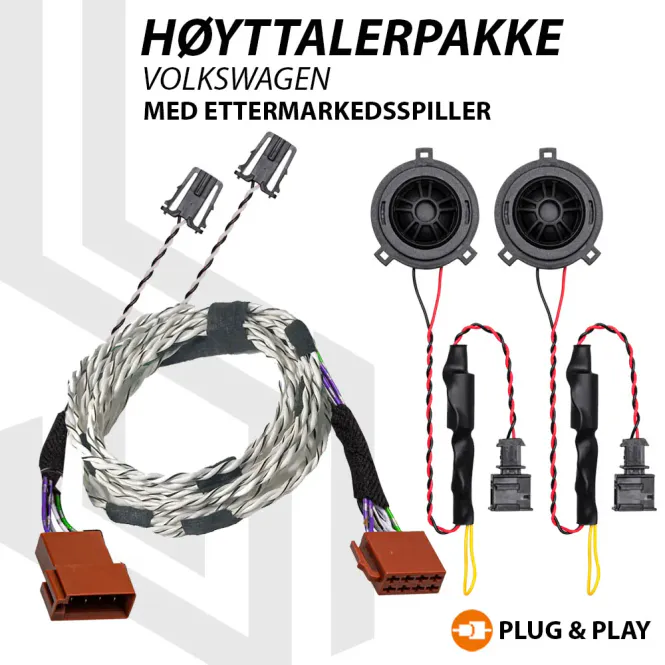Hovedbilde OPTION høyttalerpakke Volkswagen Ettermontering av diskanter i Volkswagen med ettermarkedsspiller, uten original ...