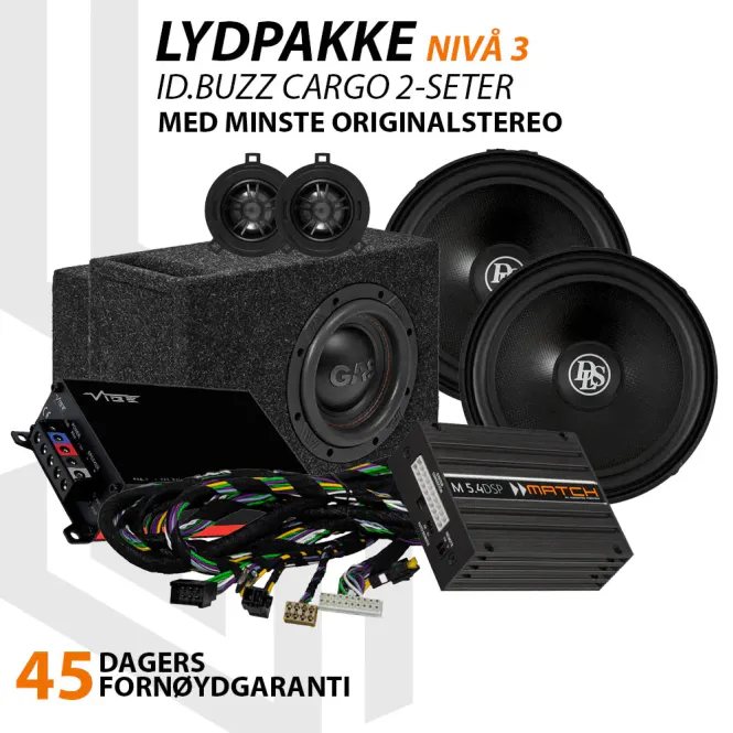 Hovedbilde Match Lydoppgraderingspakke VW ID.Buzz Cargo 2-seter Nivå 3 - DS